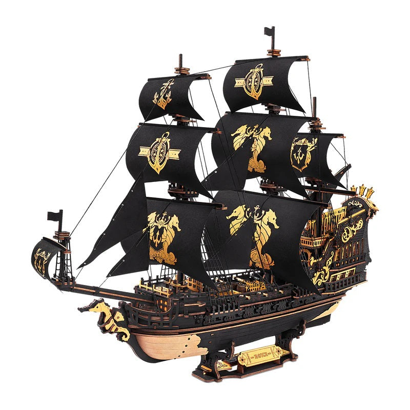 Robotime - The Seahorse Barque Sailing Ship Scale Model Vehicle