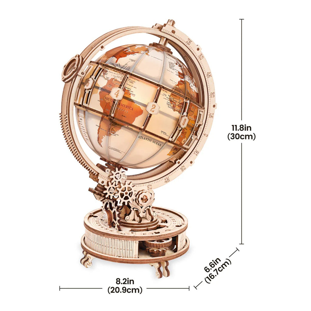 Robotime - Luminous Globe 3D Wooden Puzzle, Electric Version