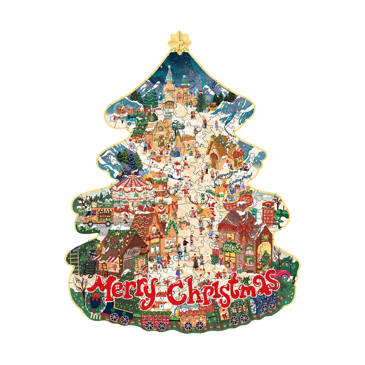 Rowood - Christmas Town Wooden Jigsaw Puzzle