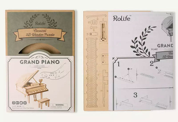 Robotime - Classic 3D Wood Puzzles; Grand Piano
