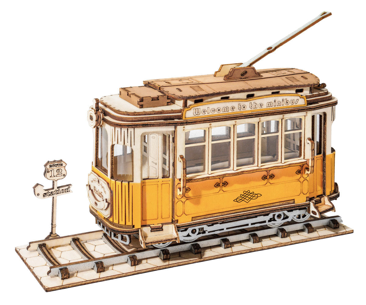 Robotime - Classic 3D Wood Puzzles; Tramcar
