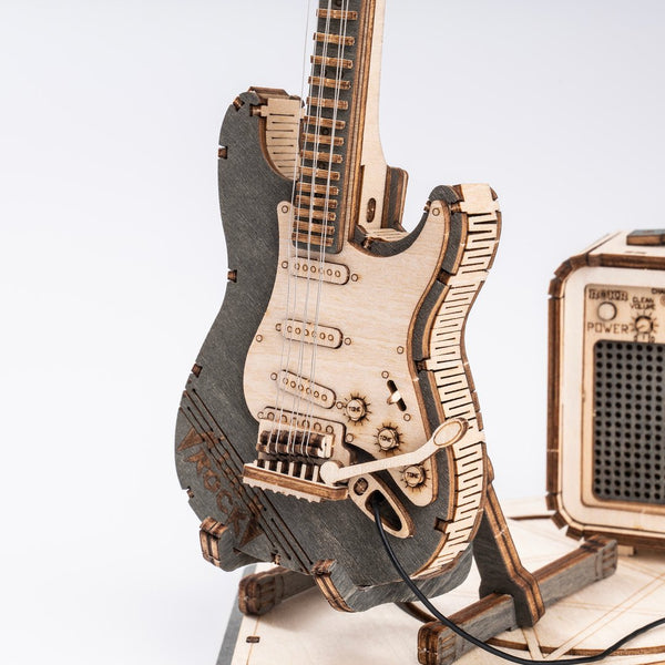 Robotime-ROKR Electric Guitar Model 3D wooden puzzle TG605K