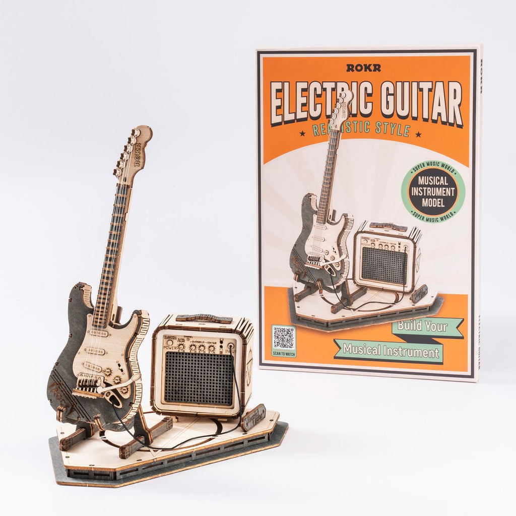 Robotime-ROKR Electric Guitar Model 3D wooden puzzle TG605K