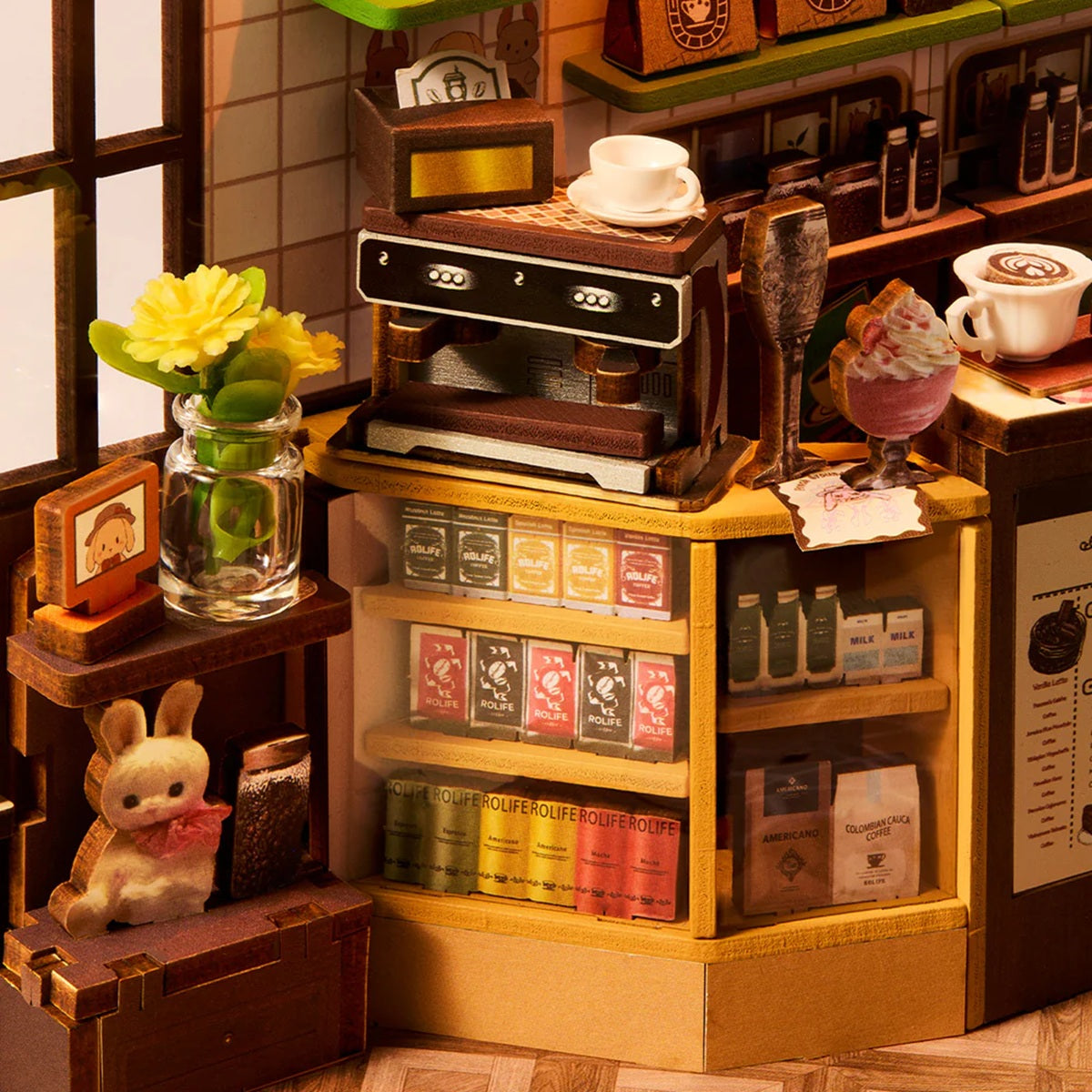 Holiday Cafe DIY Book Nook Shelf Insert
