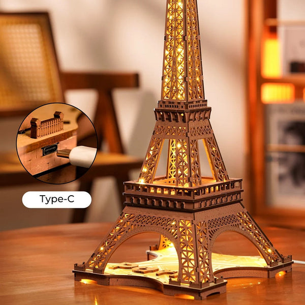 Robotime - Night of the Eiffel Tower 3D Wooden Puzzle