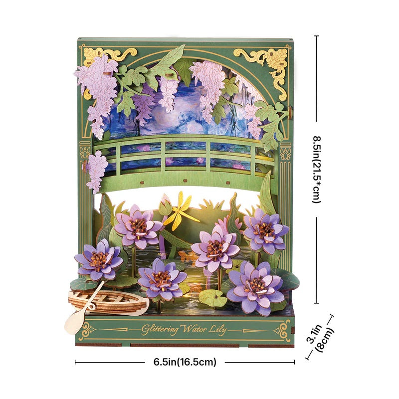 Glittering Water Lily Wall Art 3D Wooden Puzzle