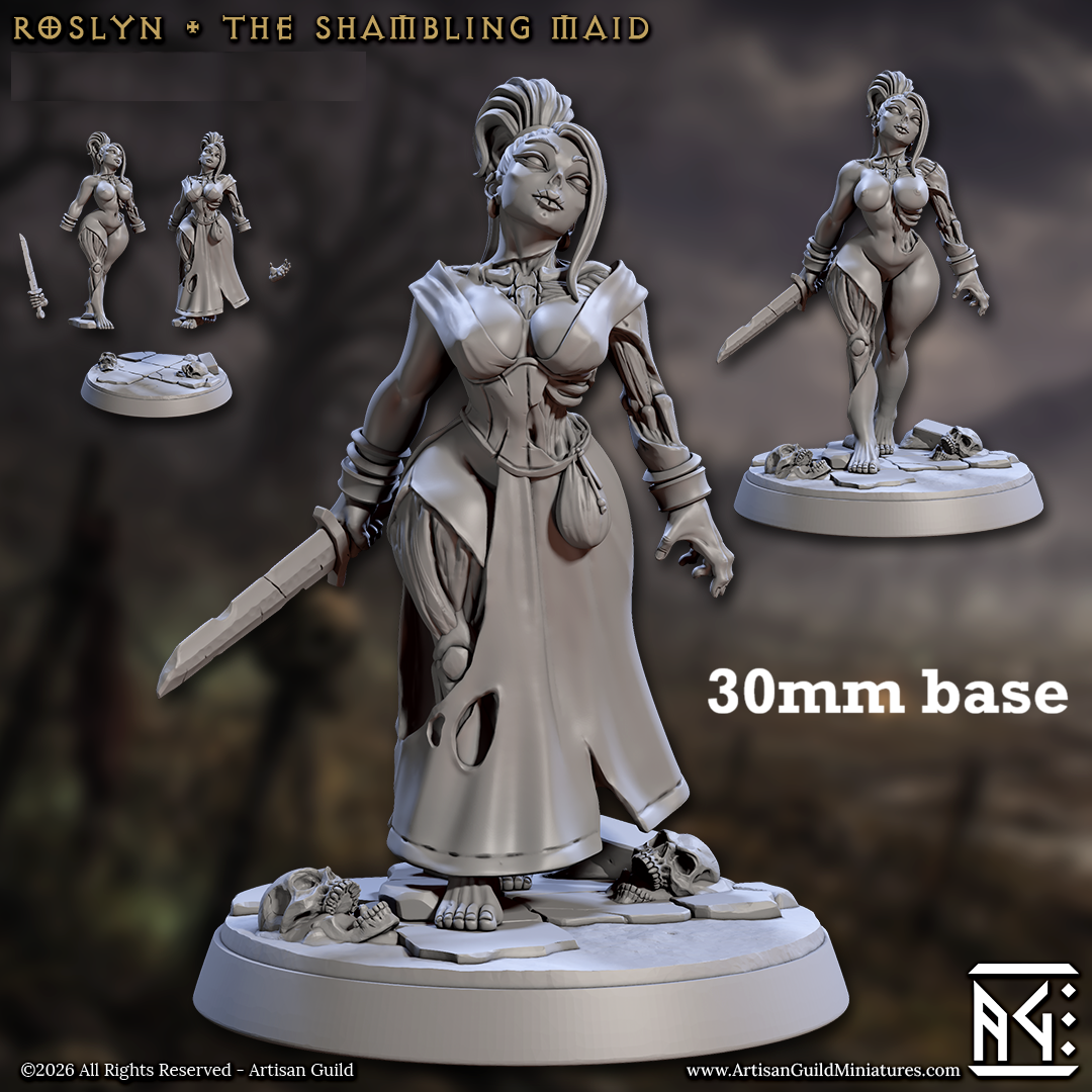 Roslyn, the Shambling Maid (Female Zombie Pinup) Main image