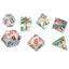 RPG Dice Set (7+1): White Cloud , Pink Ink