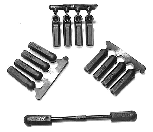 Long Shank Rod Ends, Black (12pcs)