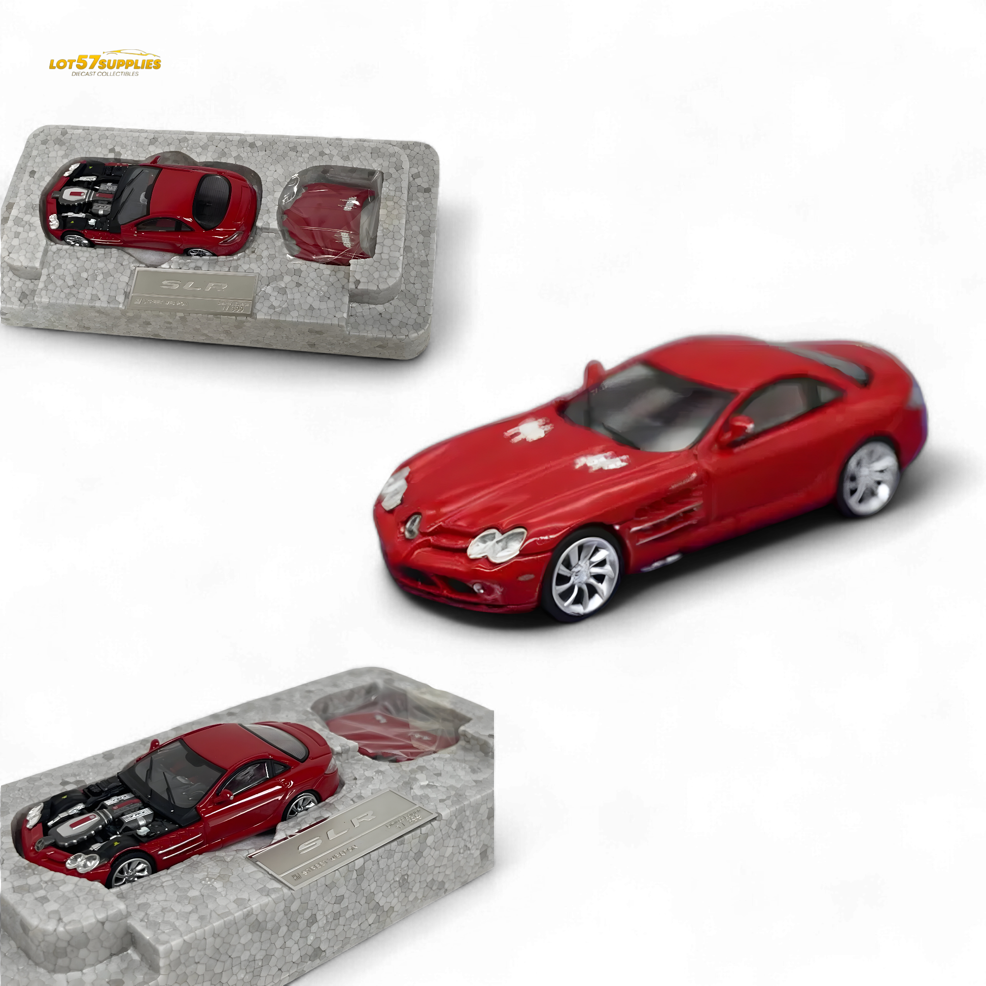 Street Weapon Mercedes Benz McLaren SLR in Red With Detachable Hood 1:64 Main image