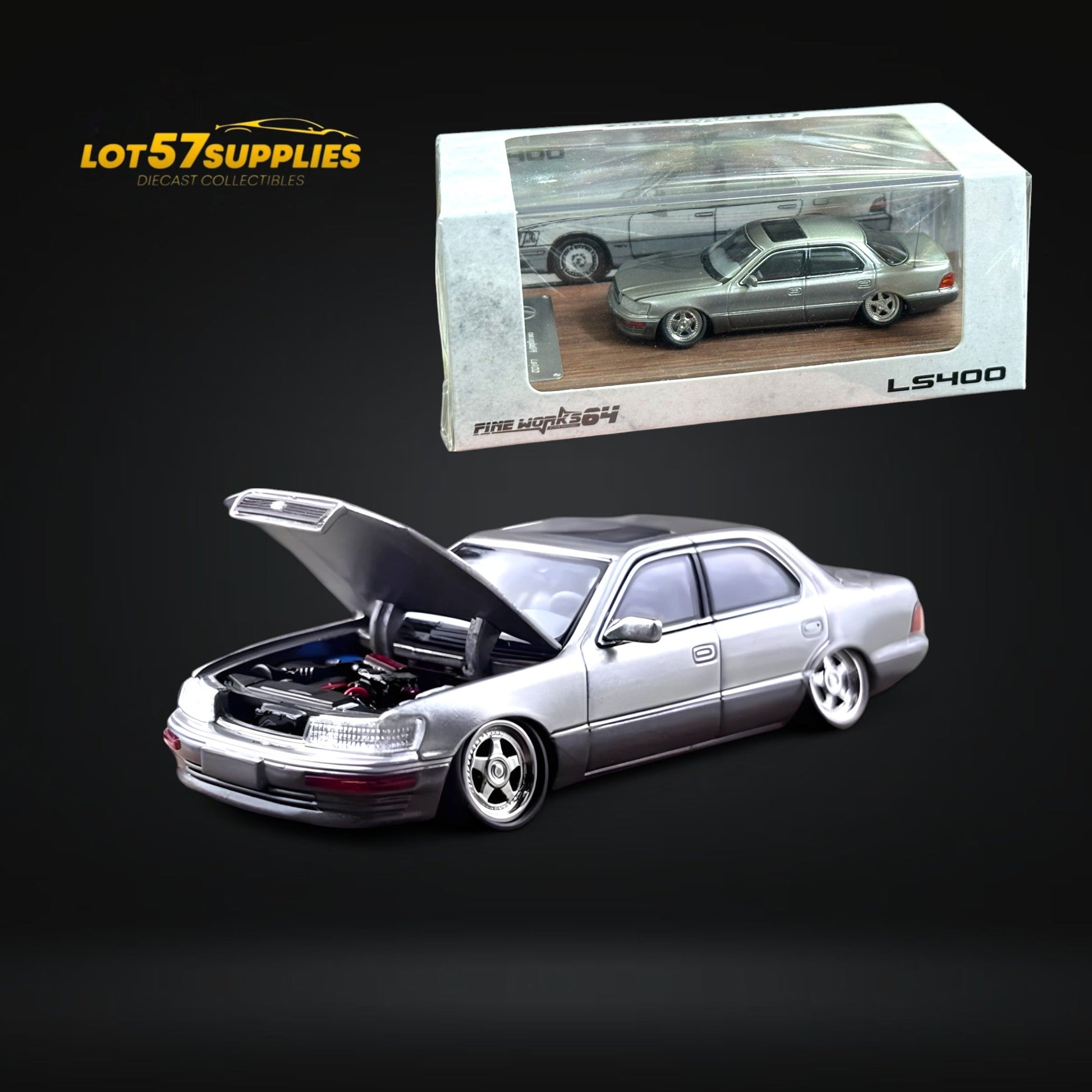 Fine works64 Lexus LS400 - Silver/Gray Double Stanced 1:64