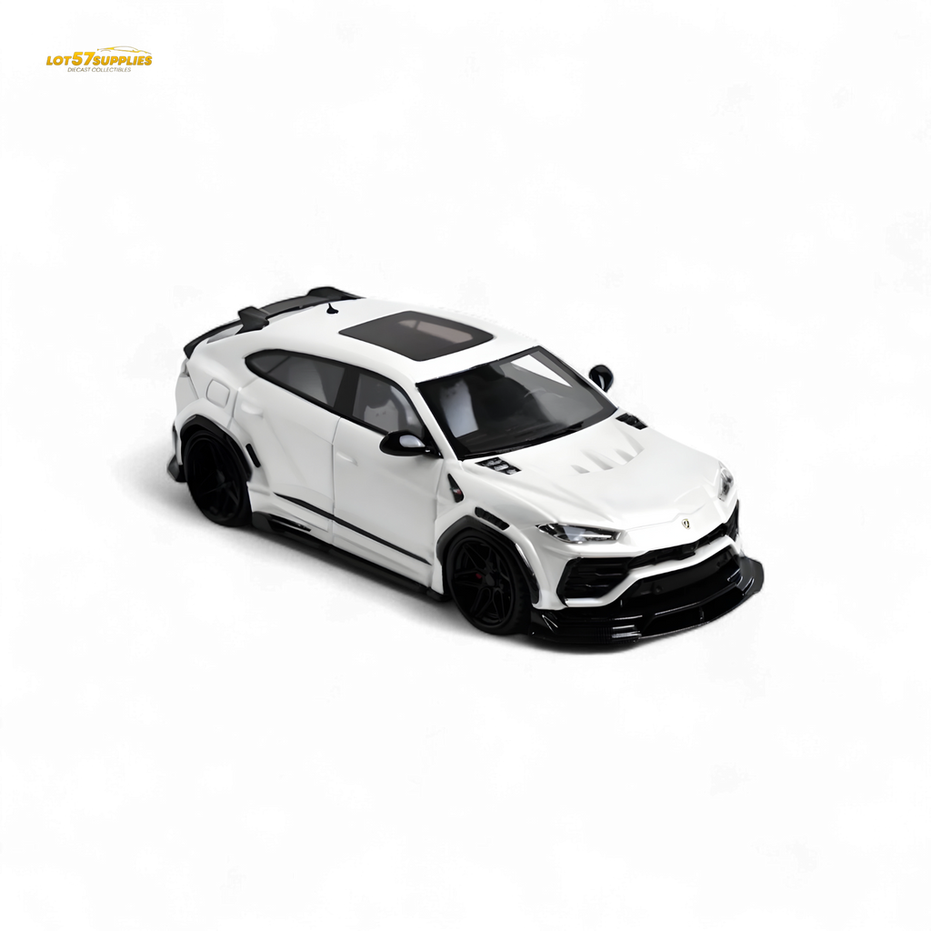 Flame Lamborghini Urus LBWK Bianco Icarus White Resin 1:64 - Collectors World Toys