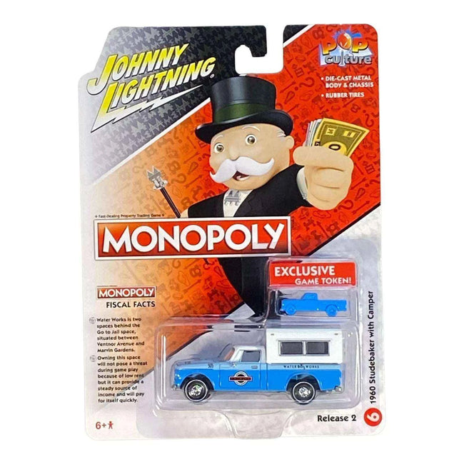 Johnny Lightning 1960 Studebaker with Camper - Monopoly Water Works w/Exclusive Game Token Main Image