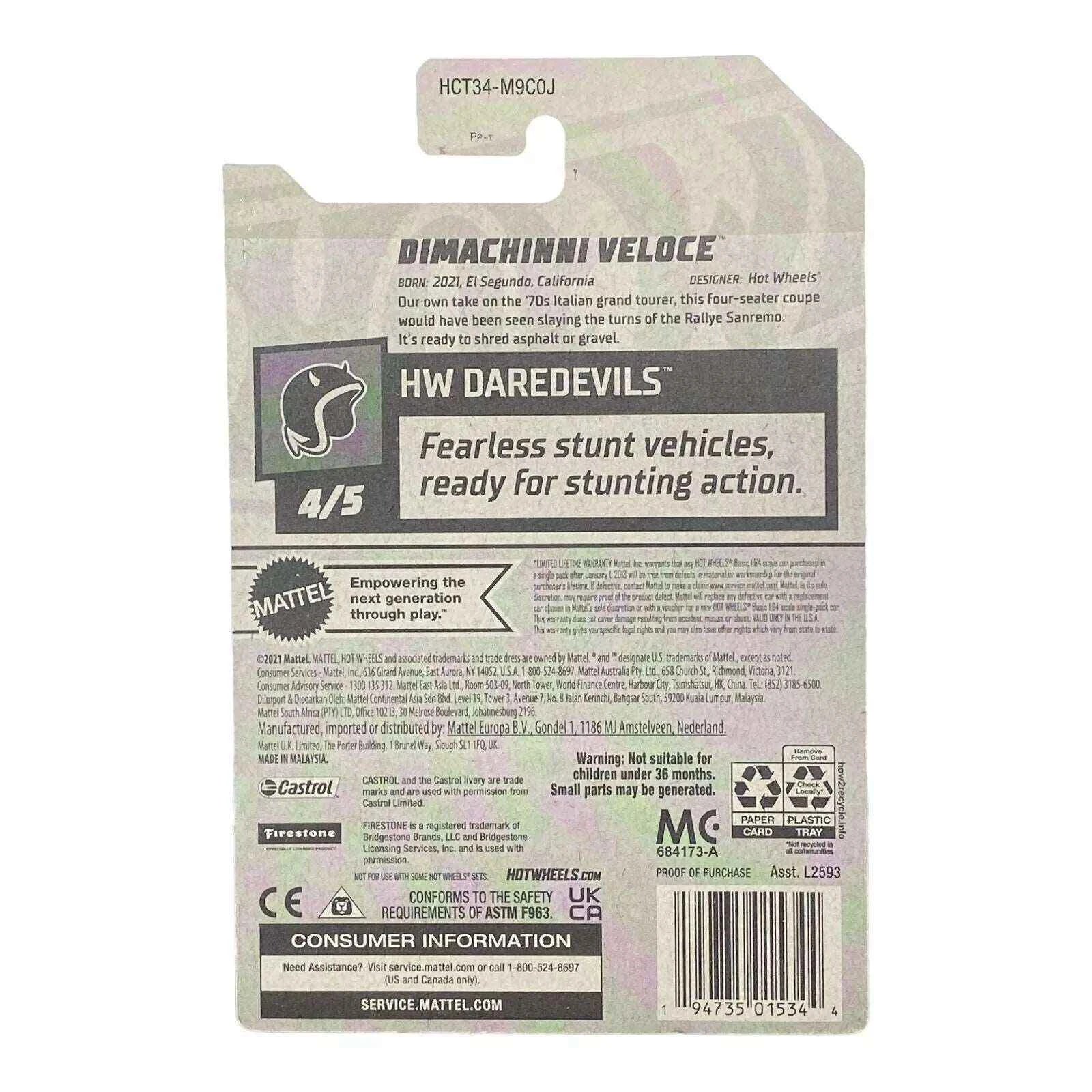 Hot Wheels Dimachinni Veloce - HW Daredevils Series 4/5 -