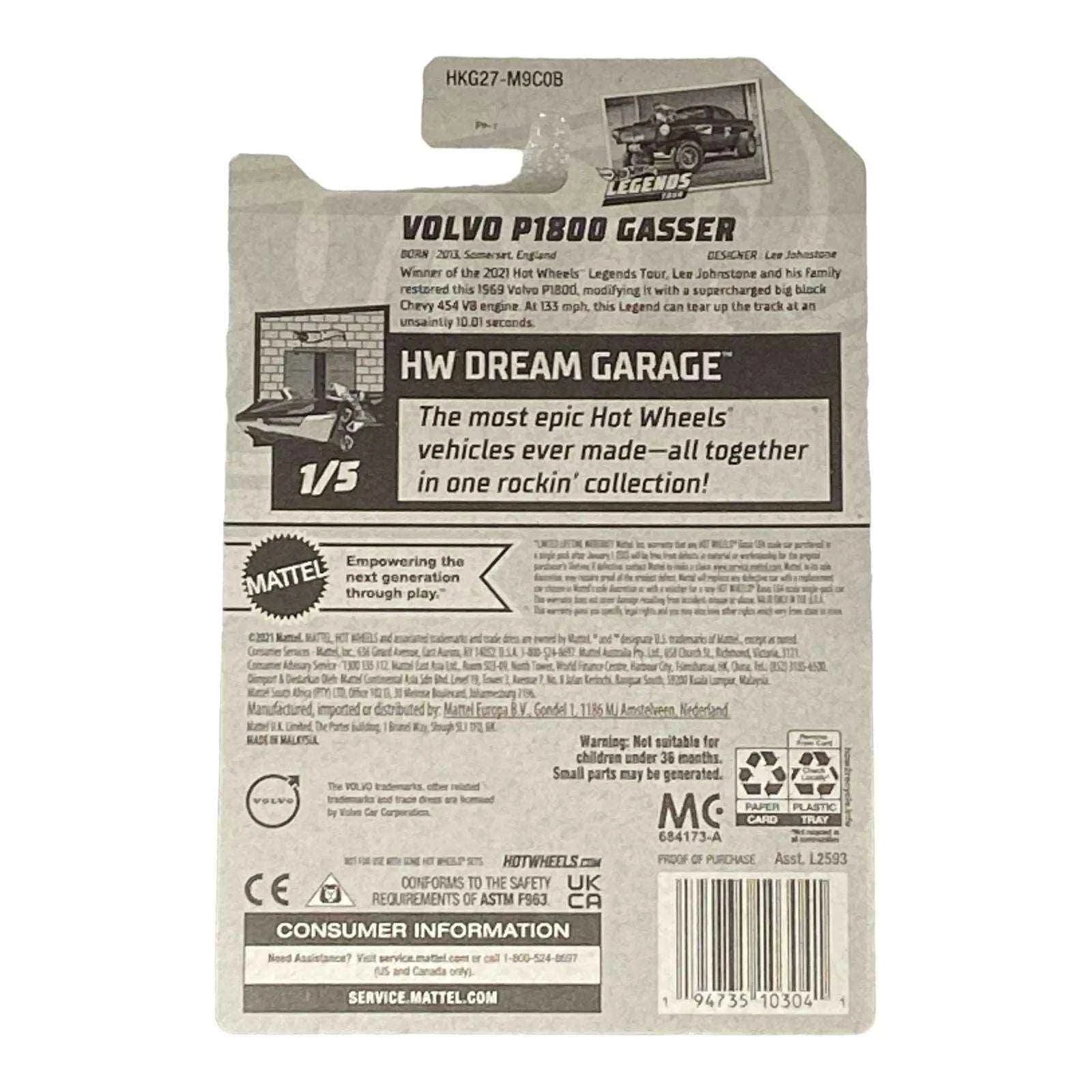 Hot Wheels Volvo P1800 Gasser - Dream Garage Series 1/5