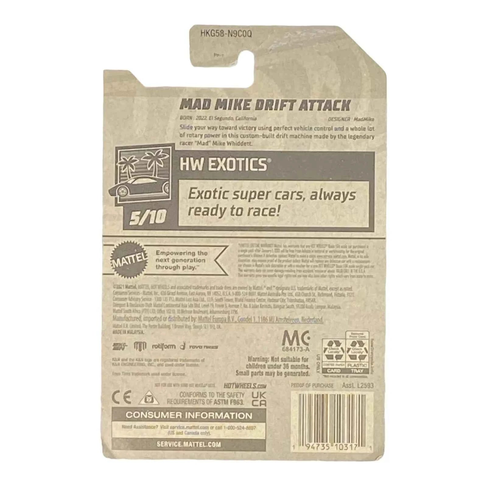 Hot Wheels Mad Mike Drift Attack - Exotics Series 5/10 -