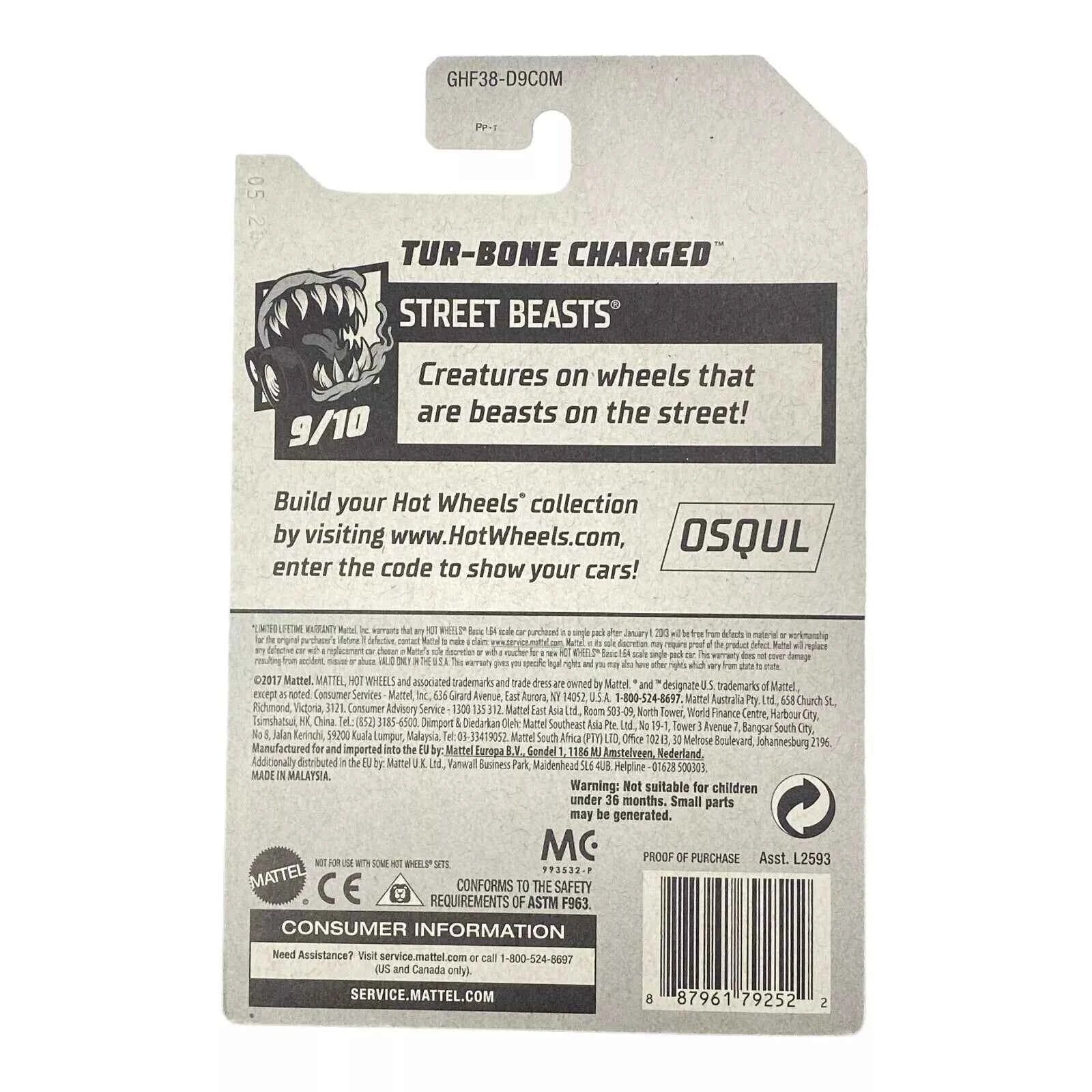 Hot Wheels Tur-Bone Charged - Street Beasts Series 9/10 -