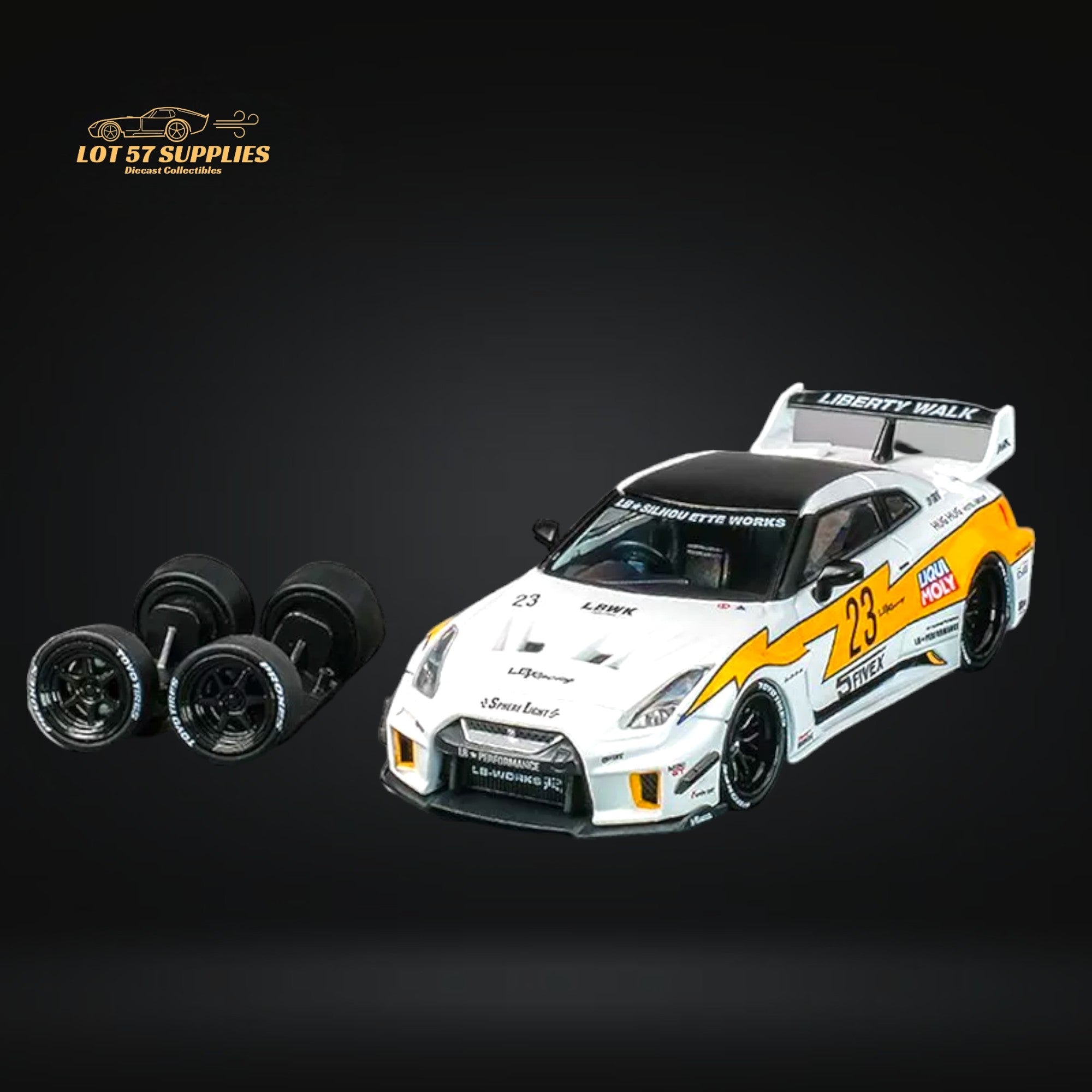 CM Model Nissan Skyline GT-R R35RR LBWK Silhouette #23 1:64 CM64-35RR-12 - Collectors World Toys Main image