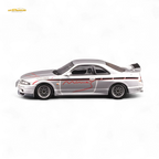 Inno64 NISSAN SKYLINE GR-R (R33) "Tuned by Mine's" Silver 1:64