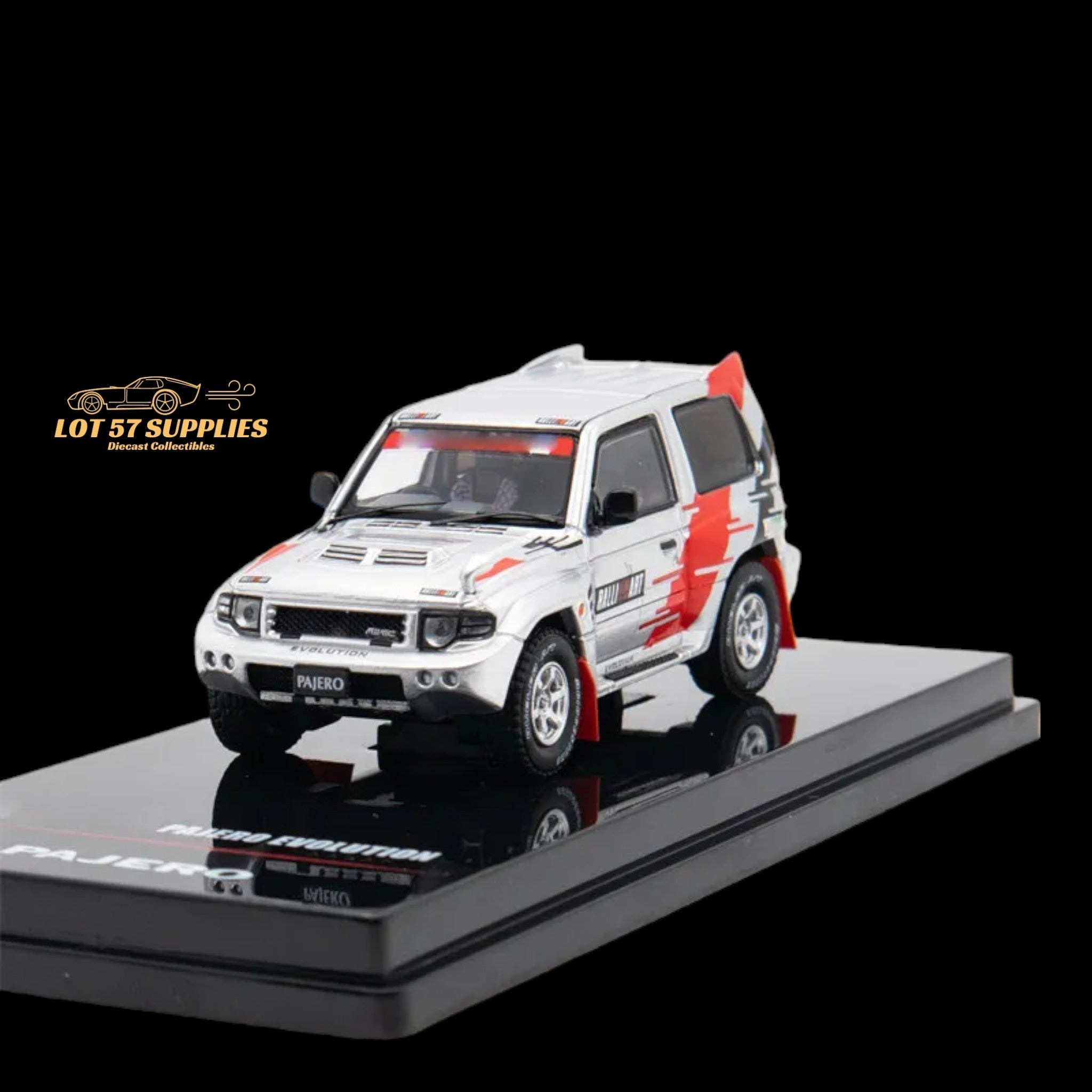 Inno64 Mitsubishi Pajero Evolution "RALLIART" in Silver 1:64 IN64-EVOP-RAWSIL Main image