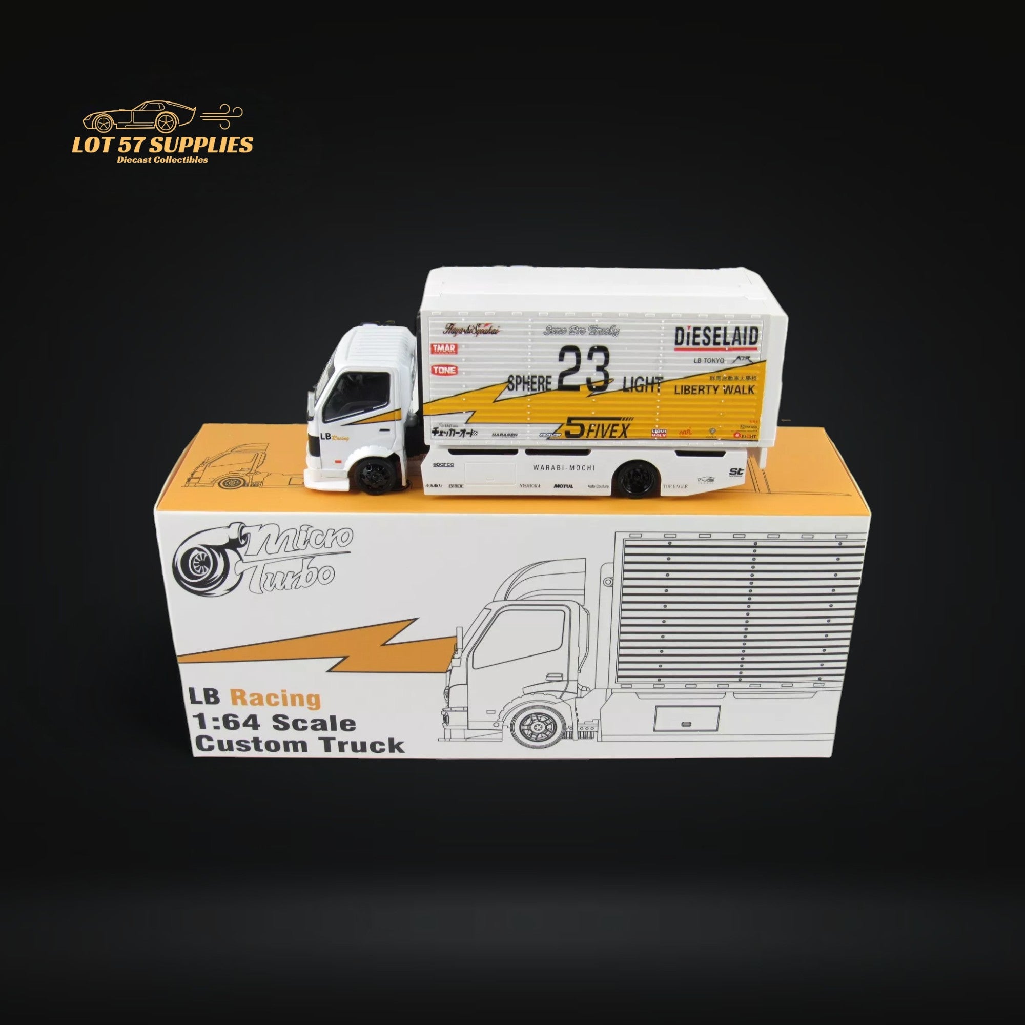 MicroTurbo HINO 300 Custom Truck LBWK Silhouette Lighting #23 1:64 - Collectors World Toys Main image