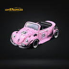 HKM Model VW Beetle Convertible Cabriolet Pink Pig Livery 1:64 Limited to 599 Pcs - Collectors World Toys