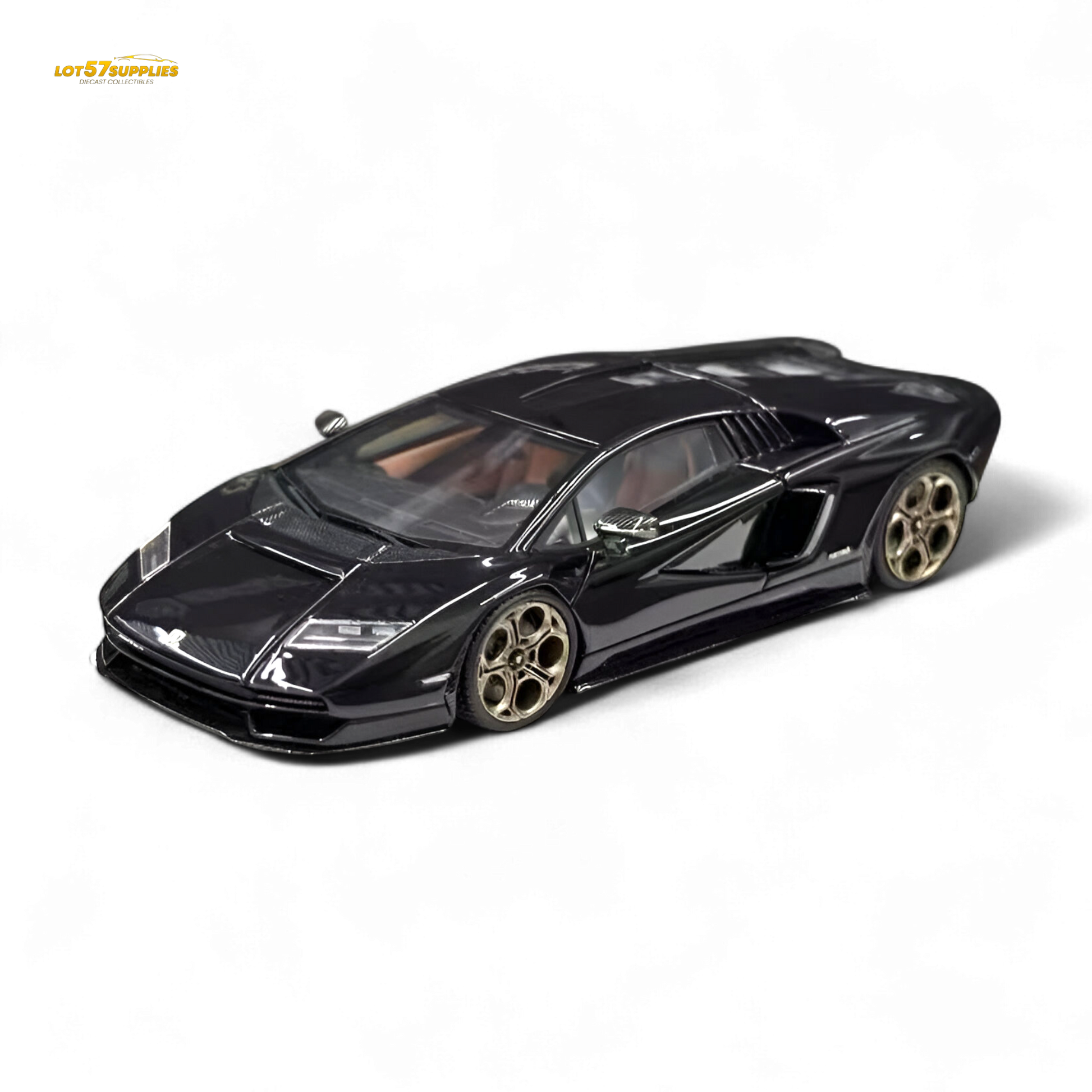 Fuelme Model NEO COUNTACH LPI 800-4 NERO MAIA BLACK 1:64 Resin