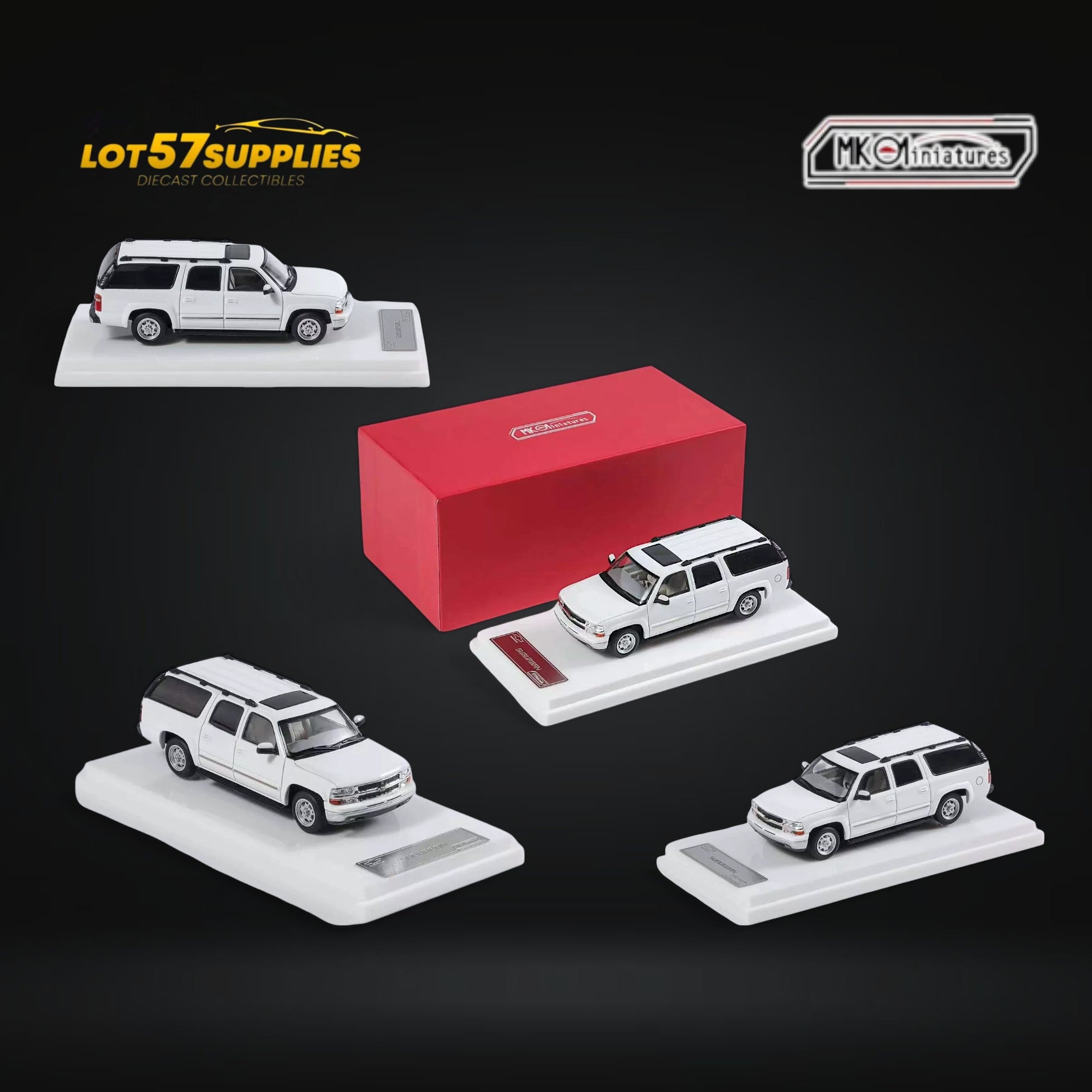 MK Miniatures Chevrolet Suburban in White 1:64 Main image