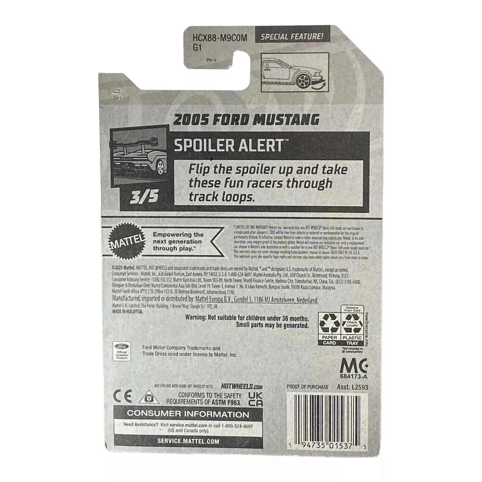 Hot Wheels 2005 Ford Mustang - Spoiler Alert Series 3/5 -