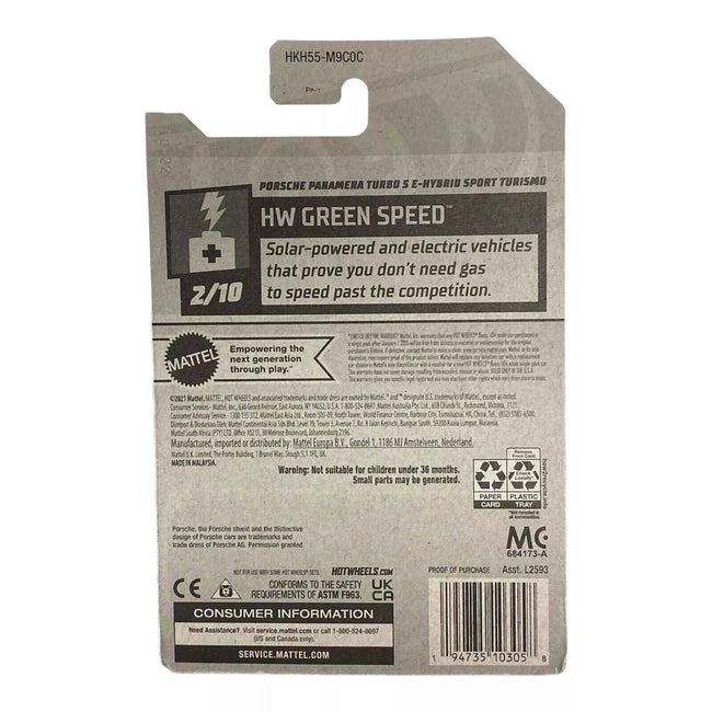 Hot Wheels Porsche Panamera Turbo S F-Hybrio Sport Turismo - Green Speed Series Main Image