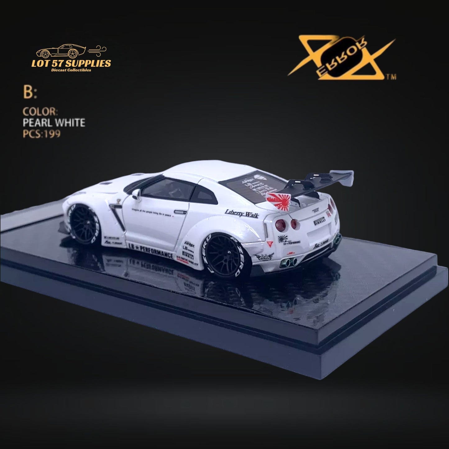 Error404 LB-Works Skyline GT-R R35 Pearl White 1:64
