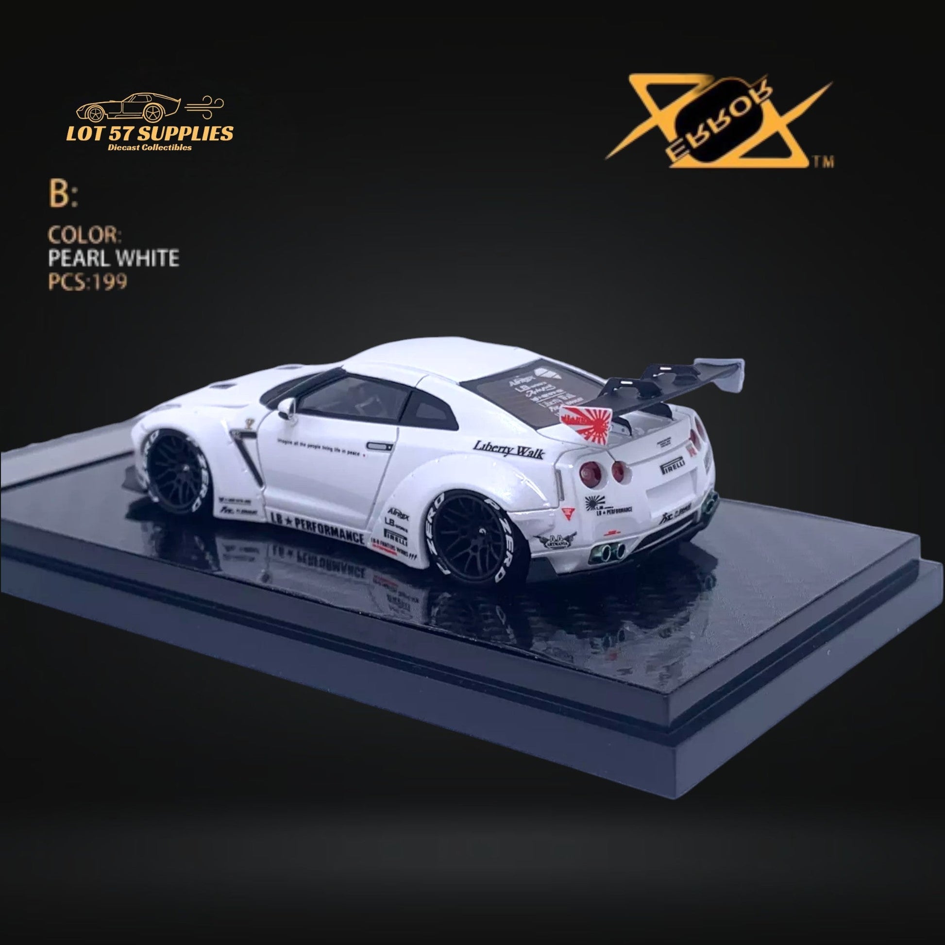 Error404 LB-Works Skyline GT-R R35 Pearl White 1:64