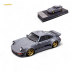 Flame Porsche 964 RWB Whale Tale in Cement Gray 1:64 - Collectors World Toys