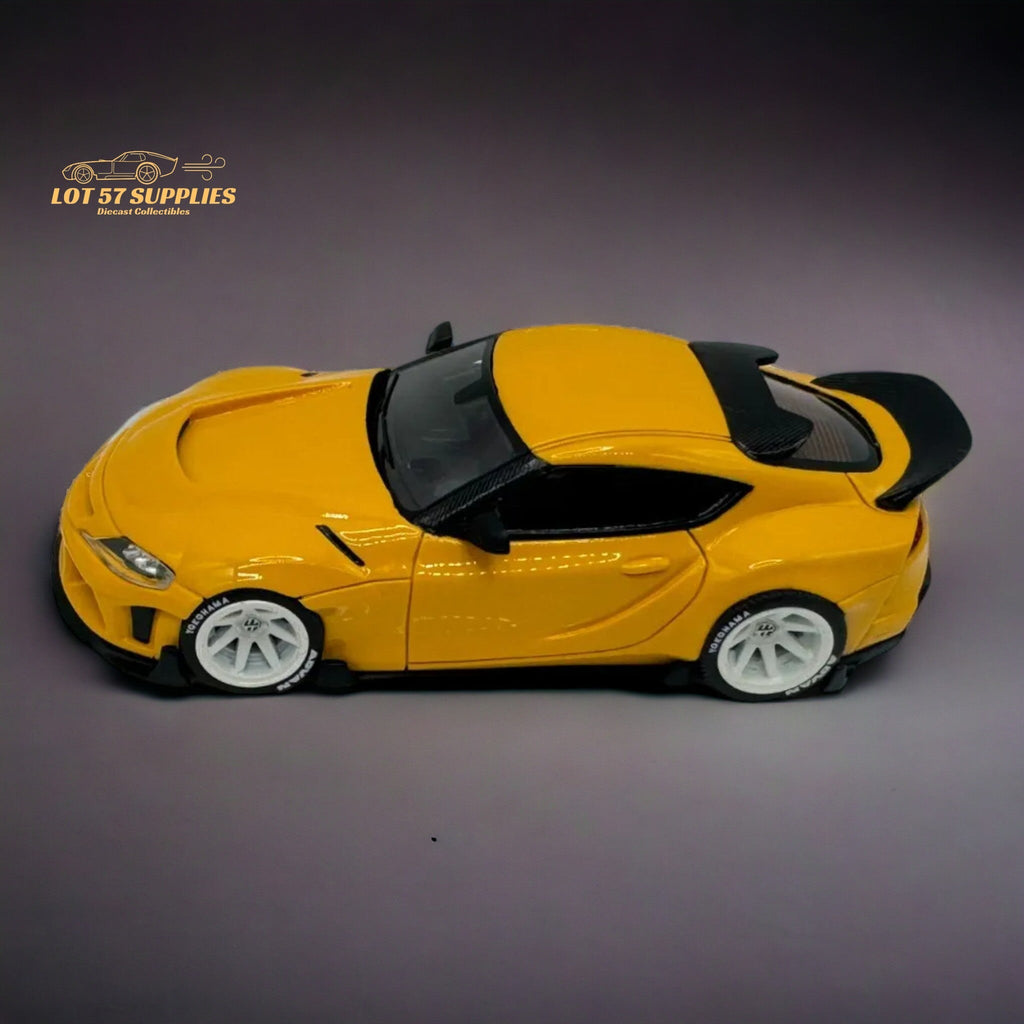 ATOZ Toyota Supra GR in Yellow 1:64 Resin model - Collectors World Toys