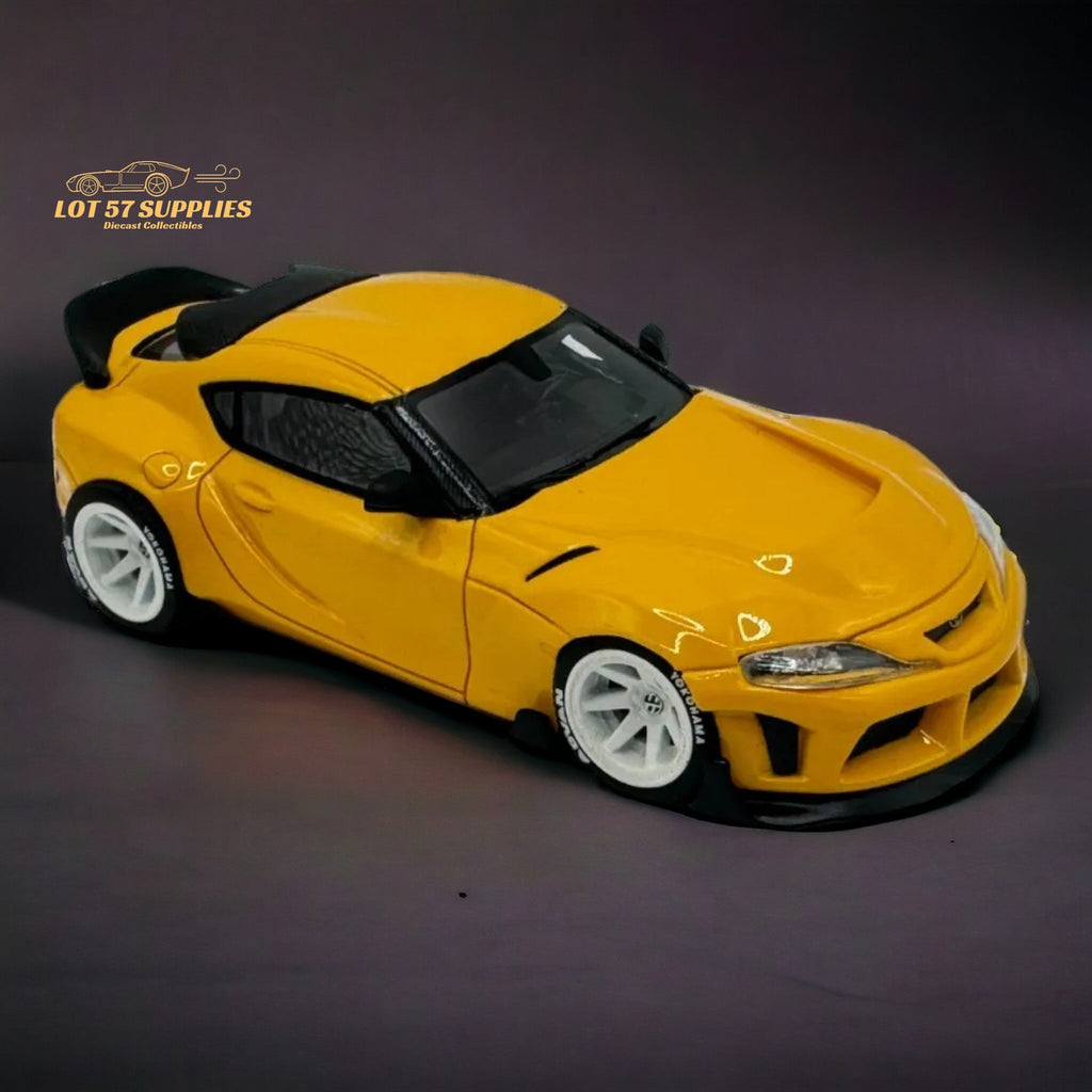 ATOZ Toyota Supra GR in Yellow 1:64 Resin model - Collectors World Toys