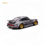 Flame Porsche 964 RWB Whale Tale in Cement Gray 1:64 - Collectors World Toys
