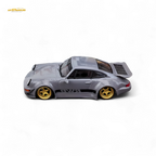 Flame Porsche 964 RWB Whale Tale in Cement Gray 1:64 - Collectors World Toys