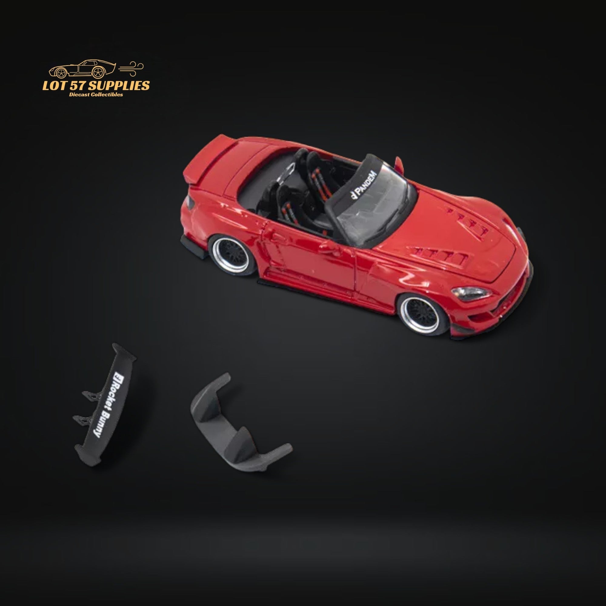 Microturbo Honda S2000 Roadster Pandem Rocket Bunny Aero Kit in Red 1:64 - Collectors World Toys