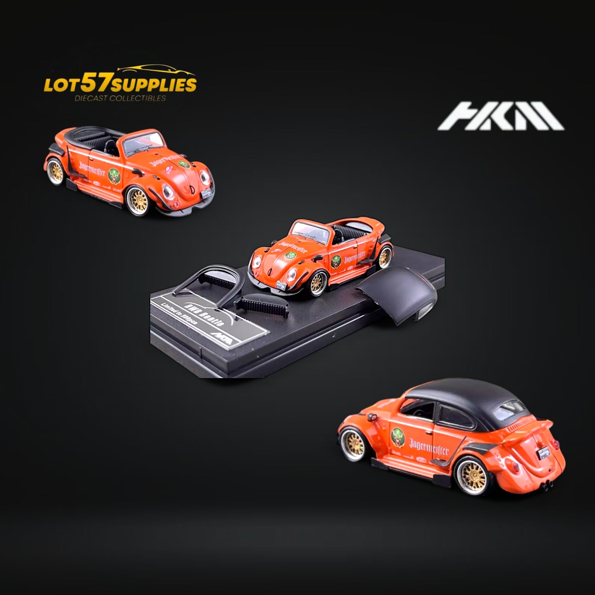 HKM Model VW Beetle Convertible Cabriolet Jagermeister 1:64 Limited to 599 Pcs Main image