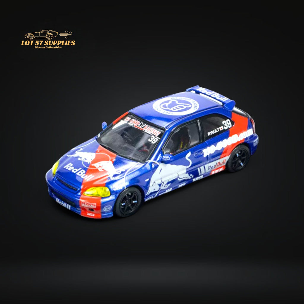 Inno64 Honda Civic Type-R EK9 #39 NO GOOD RACING Red Bull Livery 1:64 IN64-EK9-JDM16 - Collectors World Toys