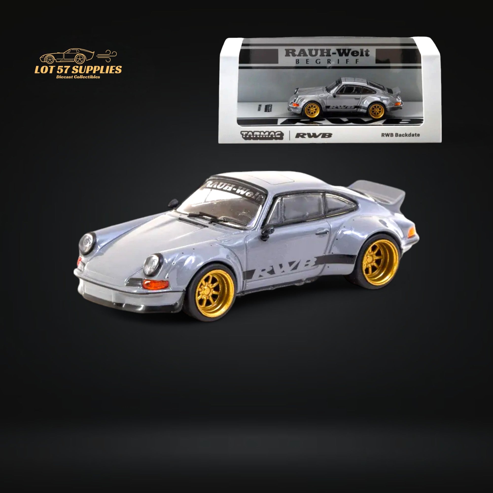 Tarmac Works Porsche RWB Backdate Grey T64-046-GY 1:64 Main image