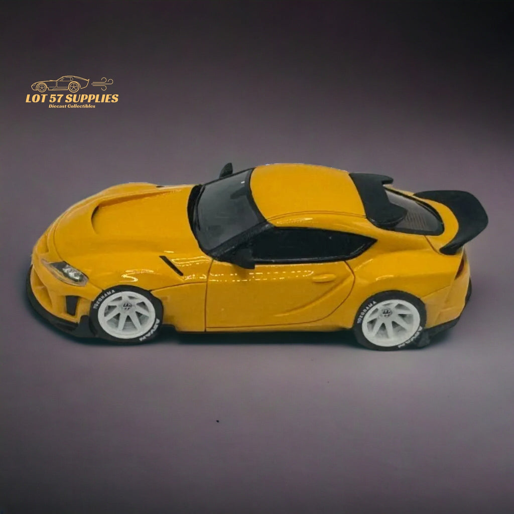 ATOZ Toyota Supra GR in Yellow 1:64 Resin model - Collectors World Toys