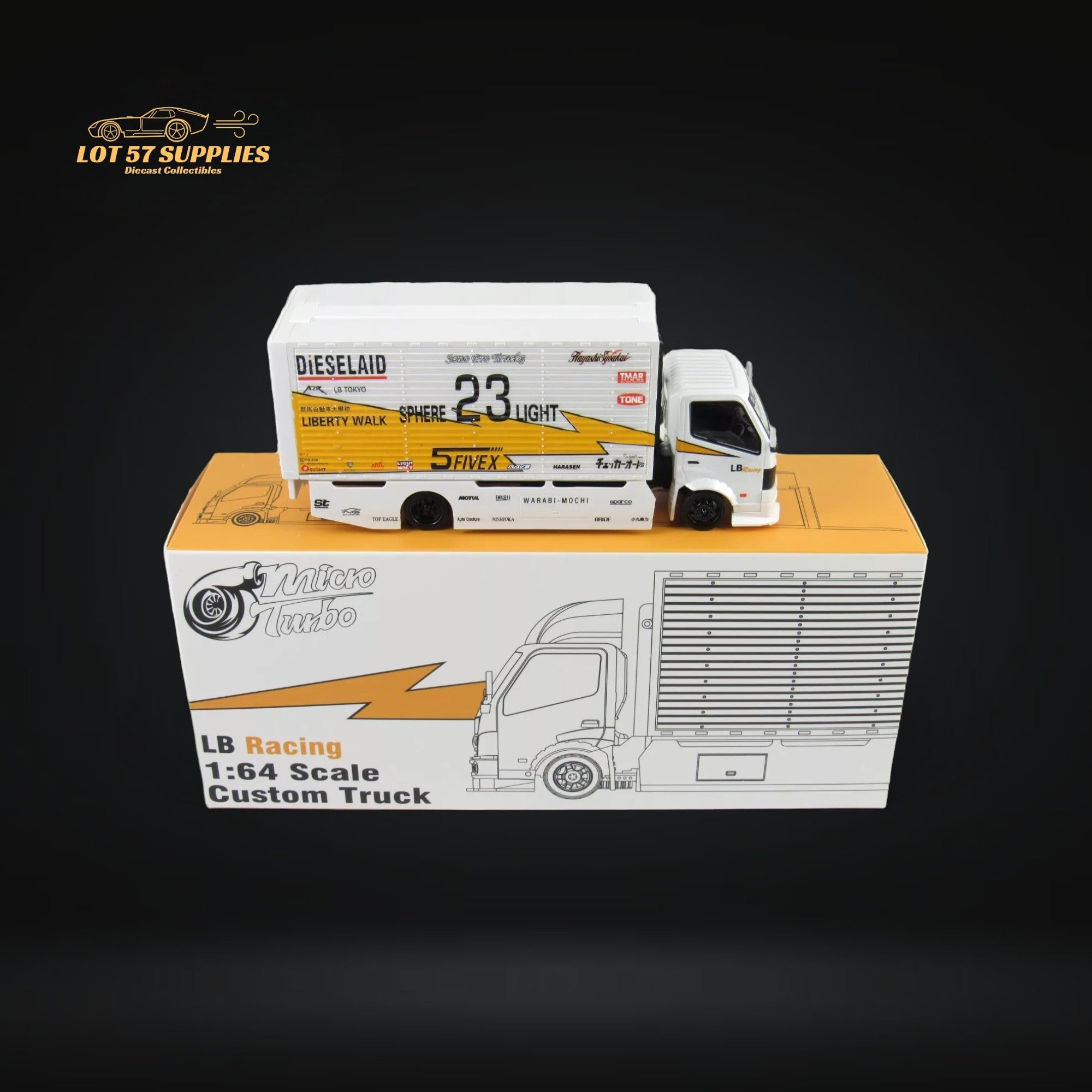 MicroTurbo HINO 300 Custom Truck LBWK Silhouette Lighting #23 1:64 - Collectors World Toys