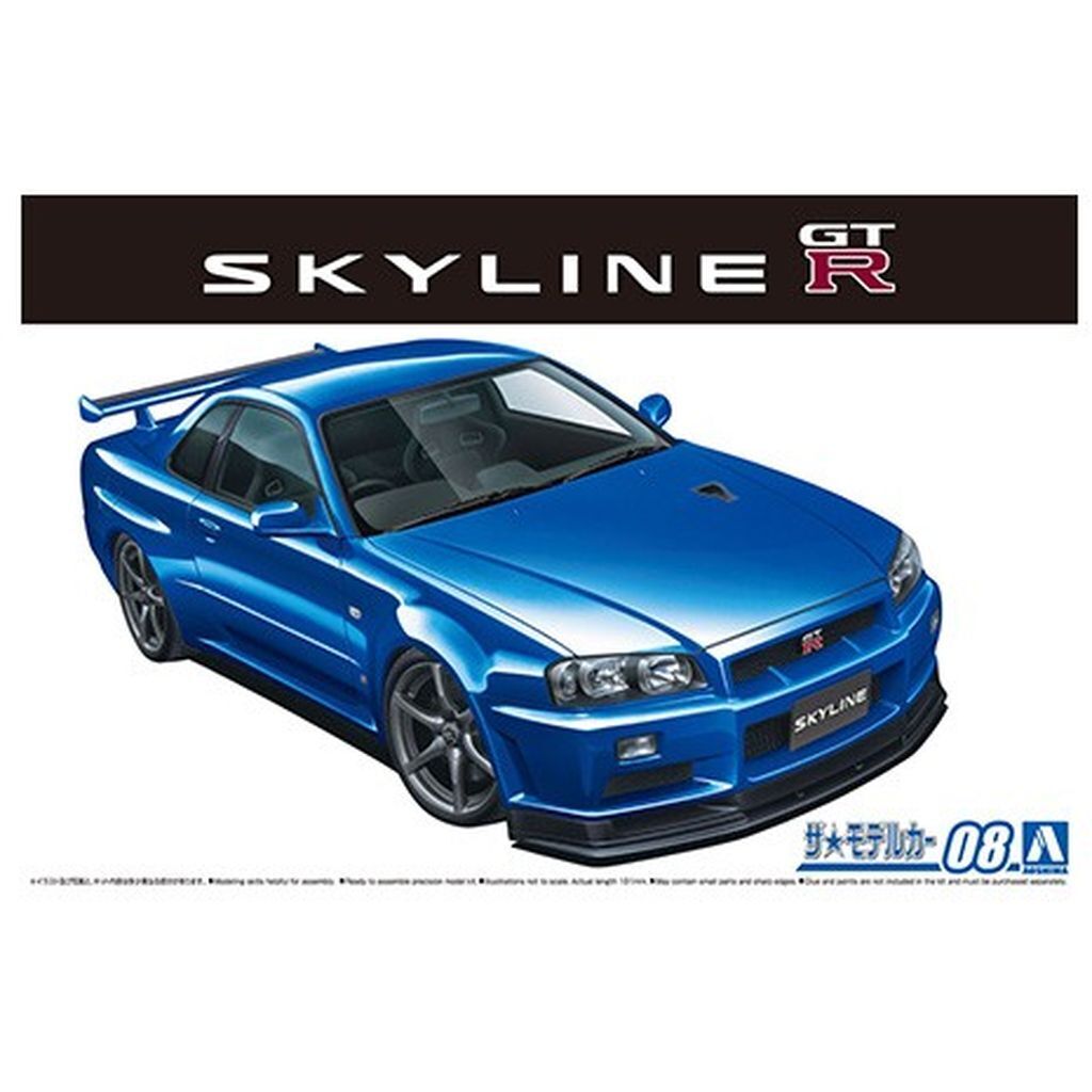 Aoshima: 1/24 NISSAN BNR34 SKYLINE GT-R V-spec? '02 Scale Model Kit Secondary image