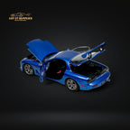 PGM Mazda RX-7 FD3S Metallic Blue Fully Openeable Luxury Base 1:64 - Collectors World Toys
