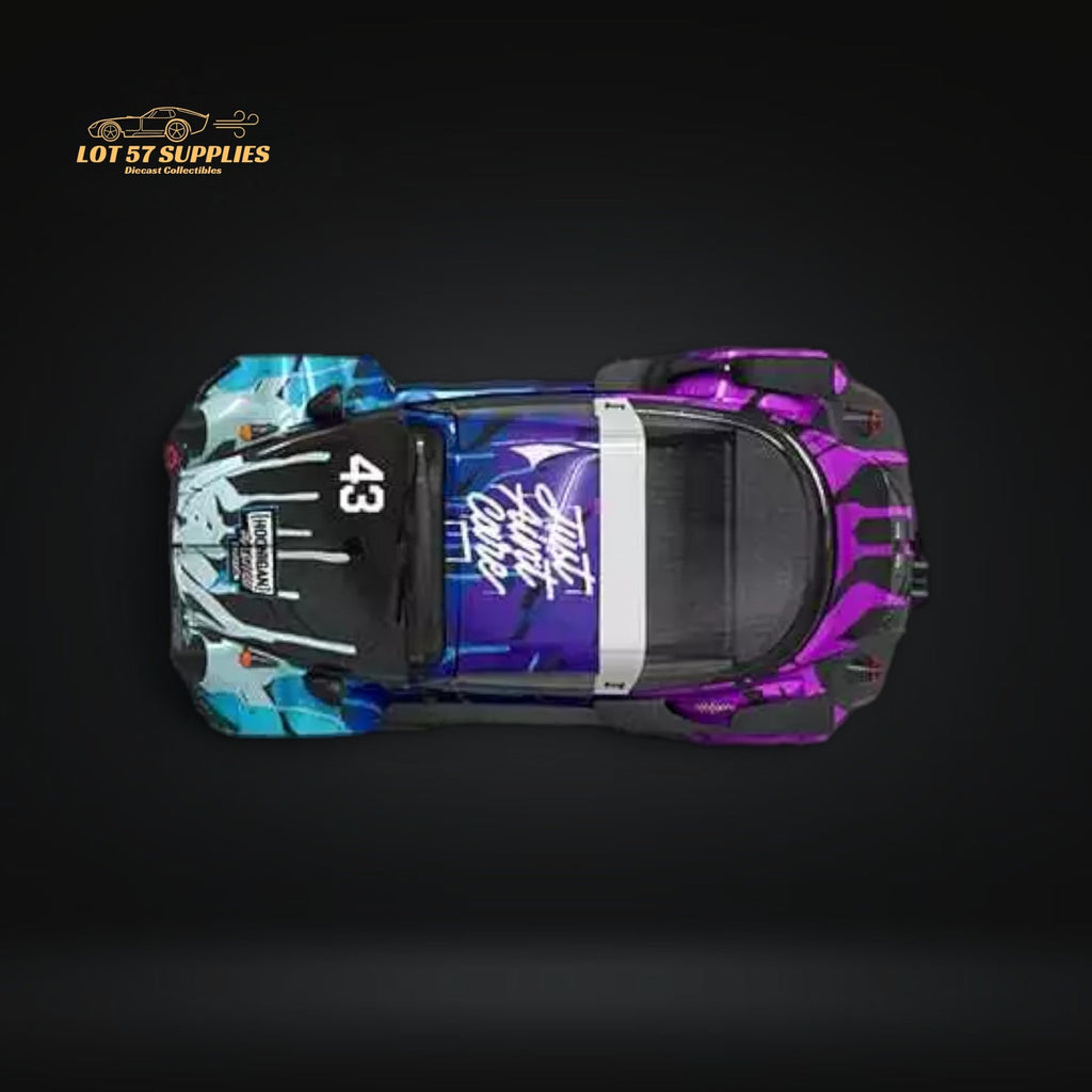 Mini Station Volkswagen Beetle Targa RWB in Pink Flower Livery 1:64 - Collectors World Toys