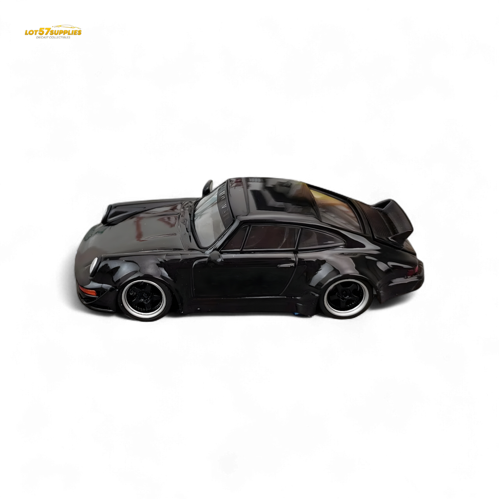 Flame Porsche 964 RWB Ducktail in Gloss Black 1:64 - Collectors World Toys