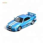 Stance Hunters Skyline GT-R R34 Z-Tune Guru Chrome Blue 888pcs 1:64