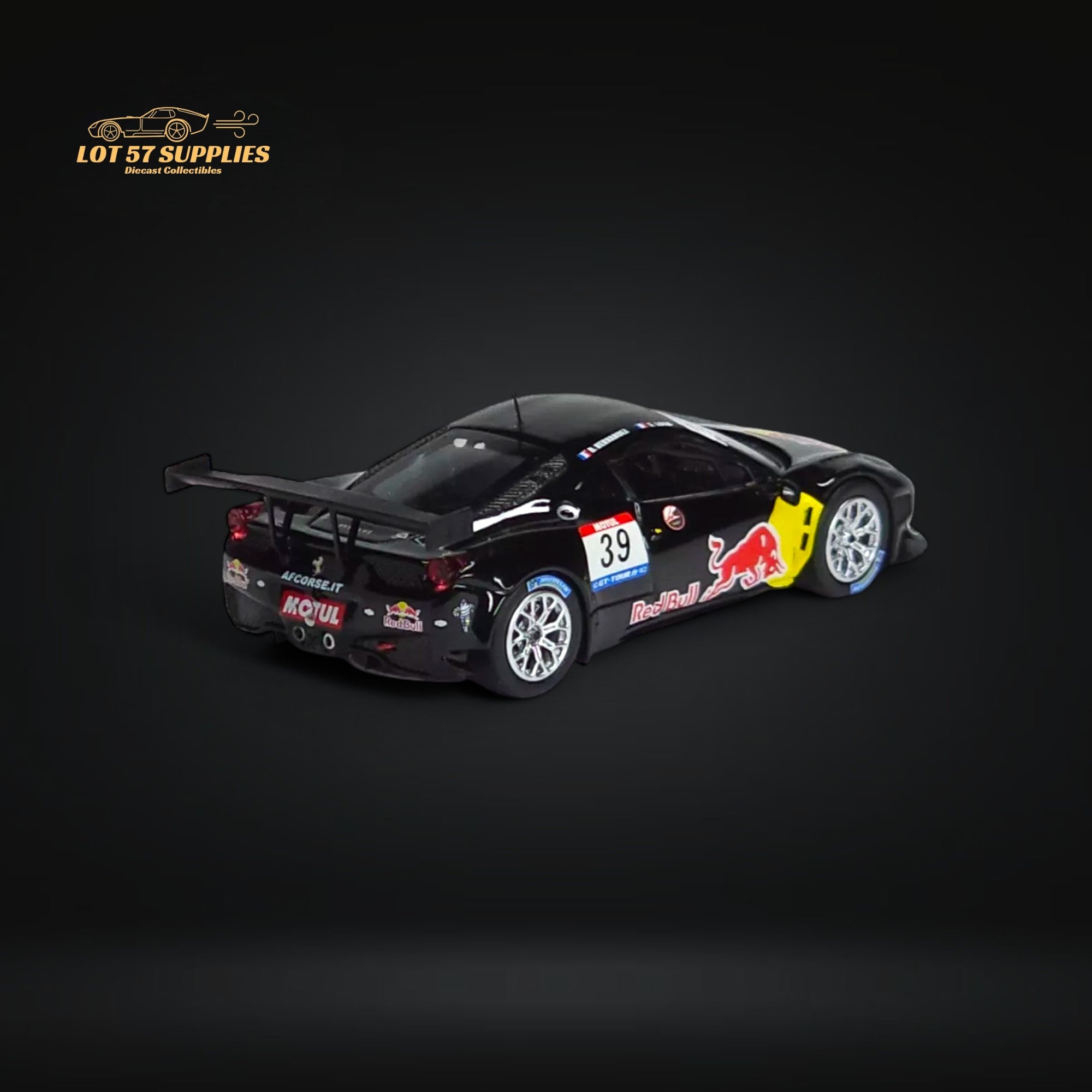 Tarmac Works Hobby64 Ferrari 458 Italia GT3 #39 GT TOUR 2011 Red Bull 1:64 - Collectors World Toys