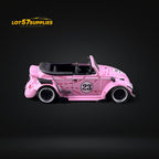 HKM Model VW Beetle Convertible Cabriolet Pink Pig Livery 1:64 Limited to 599 Pcs - Collectors World Toys